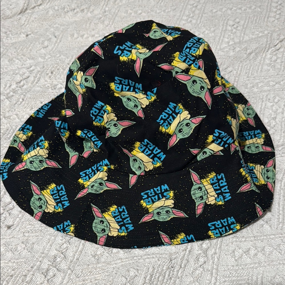 Star Wars Black Bucket Hat with Baby Yoda Print